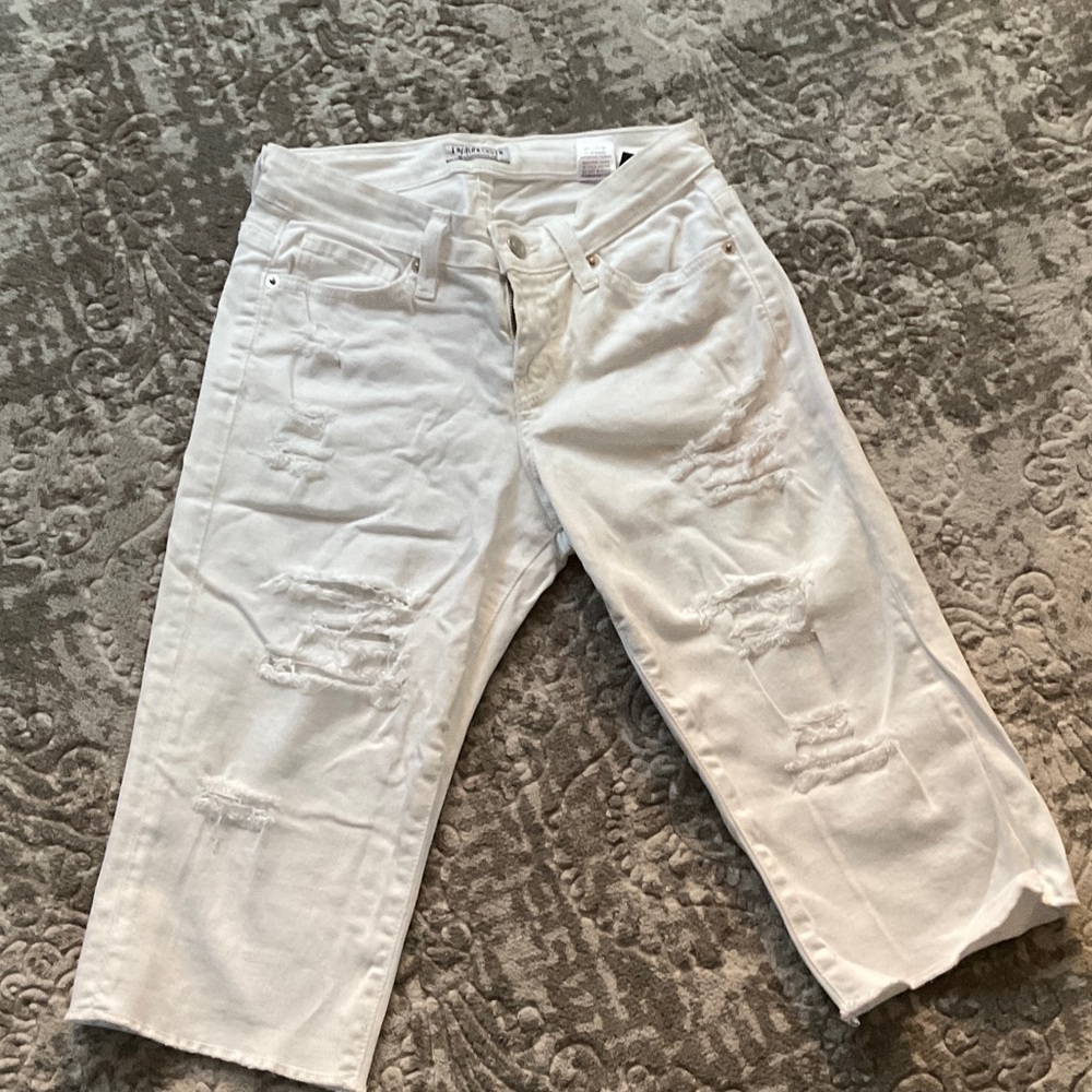 Zara White Ripped Jeans